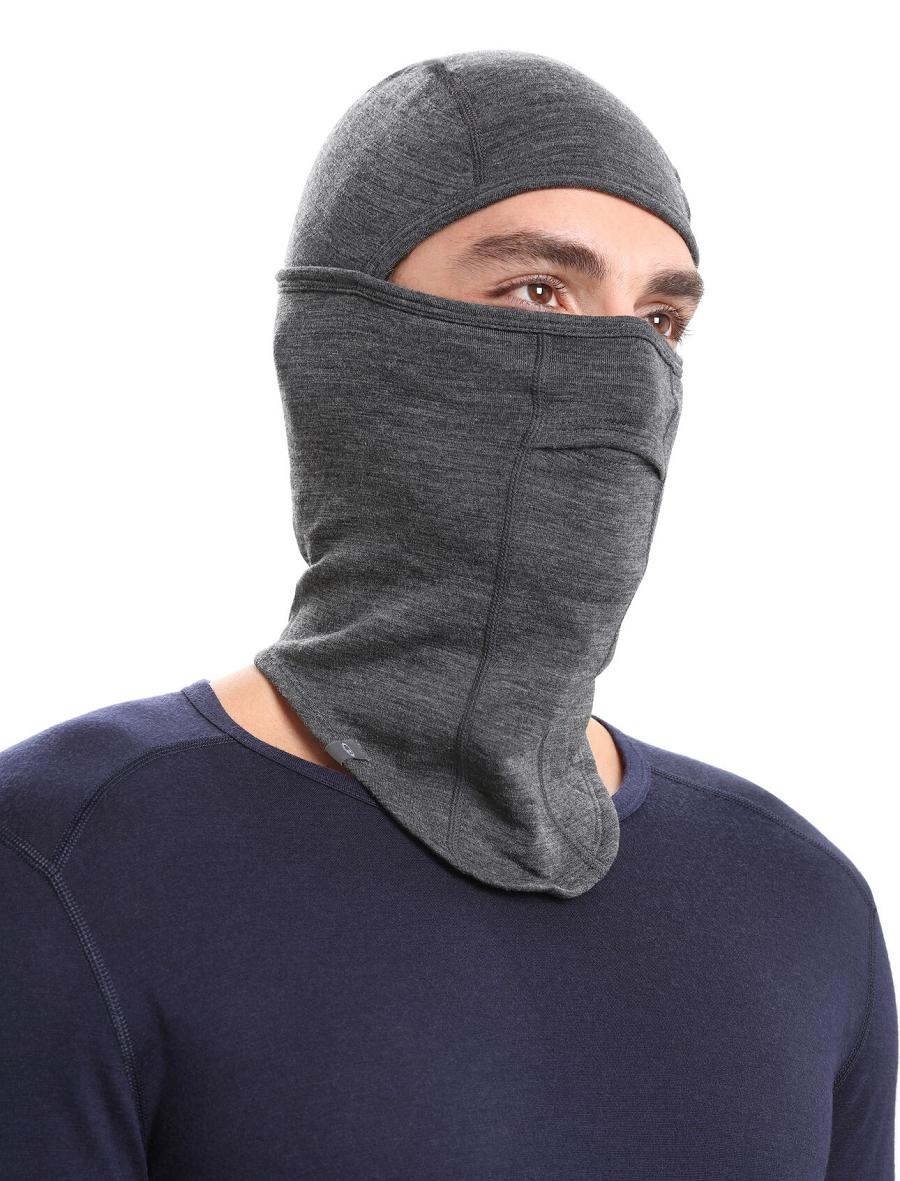 Men's Icebreaker Unisex Merino Apex Balaclava Headband Jet Heather | CA 1866JPQJ